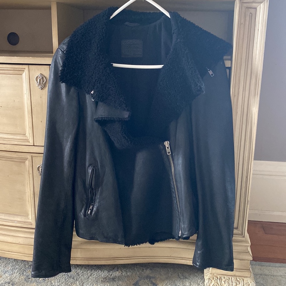 All Saints Spitafields Black Leather NeNe Jacket
